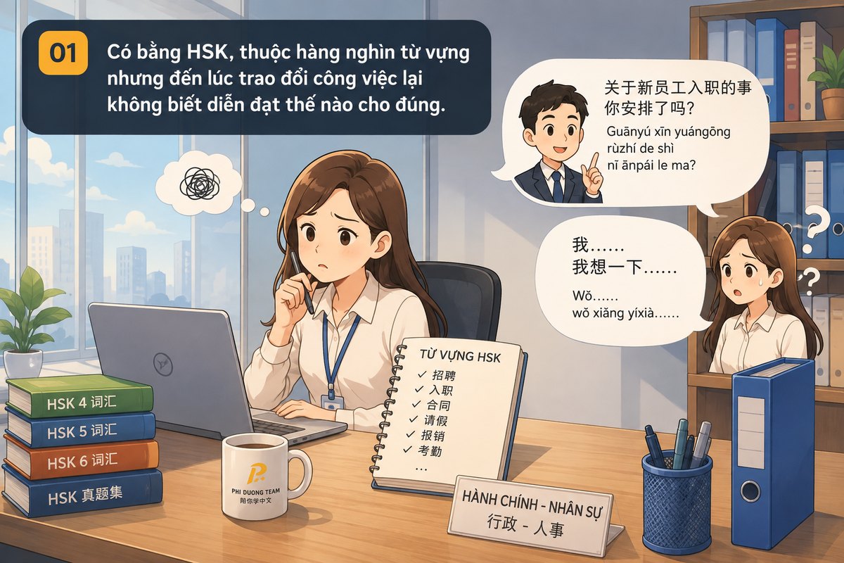 Có bằng HSK nhưng không biết diễn đạt trong công việc