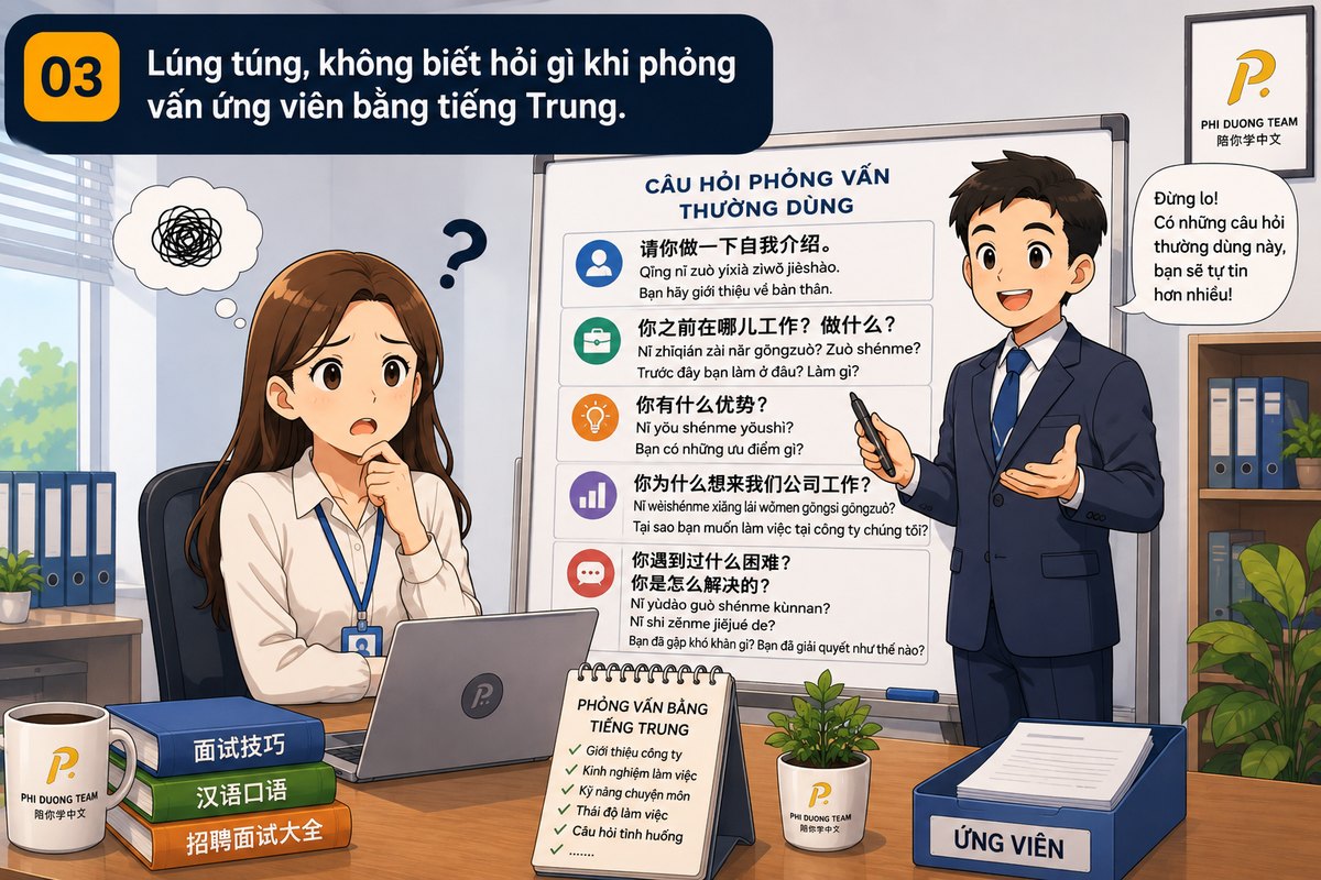 Lúng túng khi phỏng vấn ứng viên bằng tiếng Trung